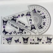 Resim Sanrio Kuromi 4 Parça Cetvel Seti, 14.99cm Şeffaf Çok Amaçlı Ölçüm Araçları Okul ve Ofis Malzemeleri için, Halloween 