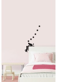 Resim Priz Kedi Sticker Set Siyah Kedi Yıldız Etiket Duvar Sticker 