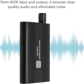 Resim Asixxsix Taşınabilir Kulaklık Amplifikatörü, 2 Aşamalı Kazanç Anahtarı, Üstün Ses Kalitesi, 16-300 Ohm, 3,5 Mm AUX Giriş Çıkışı, Şarj Edilebilir Pil, Hafif, Geniş Uyumluluk 