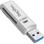 Resim VegGieg USB 2.0 SD ve Micro SD Hafıza Kart Okuyucu Beyaz 