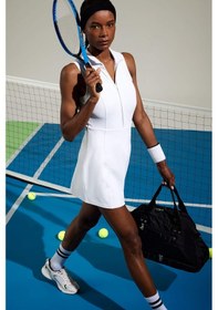 Resim Defacto Defactofit Standart Fit Fermuarlı Dik Yaka Kolsuz Mini Tenis Elbisesi D9320ax25spwt80 Beyaz 