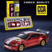 Resim 1 adet CCA 1:42 Ford Mustang GT2018 Kırmızı Araba Modeli Kapıyı Açabilir Yedek Parça Toplama Modeli Süs Oyuncakları Cadılar Bayramı Noel Hediyesi 