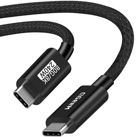 Resim Qgeem QG05 Type-C to Type-C USB5 PD Data Kablosu 240W 80Gbps 8K@60Hz 1.2 Metre - Siyah 
