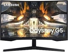 Resim Samsung Odyssey G5 ‎LS27AG550EUXUF 27" Oyuncu Monitörü, 1 MS, 165 Hz, VA, WQHD, Display Port HDMI, Freesync Premium, HDR10, 1000R Kavisli Gaming Monitör LS27AG550EUXU 