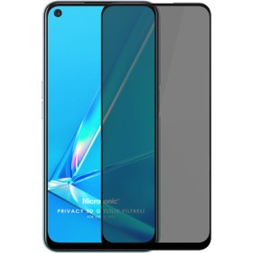 Resim Oppo A92 Privacy 5d Gizlilik Filtreli Cam Ekran Koruyucu Siyah 