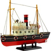 Resim Dünyadan Hediyeler Dekoratif Retro Metal Balıkçı Teknesi Vintage 33cm No.2 
