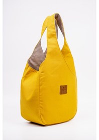 Resim Fabric Craft Bag Omuz Çantası Duck Kumaş Astarlı Büyük Boy Günlük Tote Hardal 