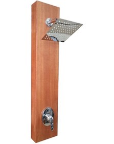 Resim Havuz Duşu Akdeniz Serisi Ahşap Duvara Monte Duş Sistemi 