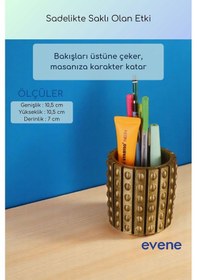 Resim Kalemlik Masa Kalemliği Organizer Kalemlik Altın Eskitme Renk Model 91 Çok Renkli 