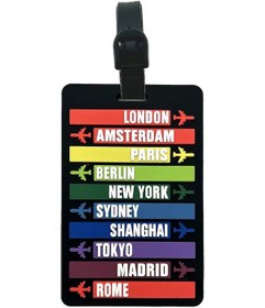 Resim Dutrıeux 6'lı Set Pvc Yumuşak Bagaj Etiketi - Çok Fonksiyonlu Seyahat Kimlik Kartı Green 