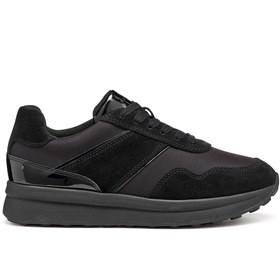 Resim Geox Kadın Siyah D Runntıx A - Nylon+Suede Bağcıklı Kalın Tabanlı Spor Ayakkabı, Kumaş Sneaker D46RRA0FU2 
