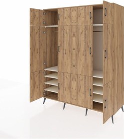 Resim Kronos Gardrop 10 Raflı 12 Kapaklı 2 Askılı 176x59x221 Çam-çam/aytaşı Çam/aytaşı 