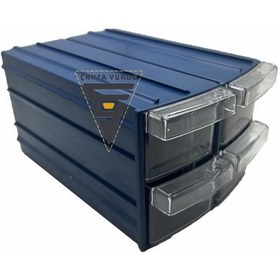 Resim Sembol 114 Plastik Çift Çekmeceli Kutu 155x95x55mm 12 Adet 