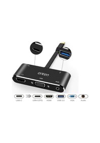 Resim Onten Usb C To Hdmı Vga Hub Adaptör, 5-In-1 4K Type C To Hdmı+Vga 
