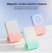 Resim Xindoker 10000 Mah Magsafe Power Bank Siyah - Çift Yönlü Şarj, 15w Kablosuz Hızlı Şarj, İphone 13/12 Uyumlu, Çıkartmalı Ayaklı 