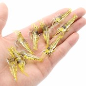 Resim 10 adet Kanca ile Glow-in-the-Dark Silikon Karides Balıkçılık Yemi - Carp ve Diğer Balıklar için Gerçekçi Yumuşak Karides Yemi - Gece Balıkçılığı için Temel Takım Aksesuarı 