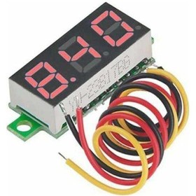 Resim Dijital Mini Voltmetre Dc 0v-100v Gerilim - Voltaj Ölçer 3 Kablo Rodevino 