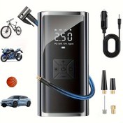 Resim Taşınabilir 12V Lastik Şişirici Dijital Basınç Ölçer ve LED Işık ile - 150 PSI, 36V, Araba/Kamyon/Motosiklet/Bisiklet/Basketbol - Yan Yolda Acil Durum, Açık Hava Kullanımı, Dayanıklı Araba Fişli Güçlü (Pil Dahil Değil) 