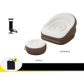 Resim Shufa Taşınabilir Tek Kişilik Şişme Koltuk Ayak Dayama Ve El Pom 