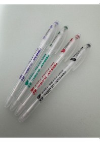Resim Tükenmez Kalem Global 0.5 Mm Karışık Renk 4 Adet Kırmızı,mor,siyah,yeşil Çok Renkli 