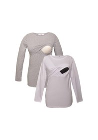 Resim Luvmabelly Myrb2704 2708 Emzirme Tshirt Seti - Çok Renkli 