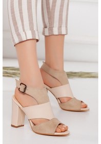 Resim Magdalena Ten Yüksek Topuk Açık Burun Sandalet 001 