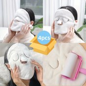 Resim 4 adet Yeniden Kullanılabilir Sıcak & Soğuk Yüz Havluları Kulak Halkaları ile - Yumuşak, Cilt Dostu, Ferahlatıcı Spa Havluları Islak & Kuru Cilt Bakımı için - Elektrik Gerektirmez 