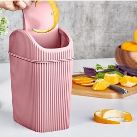 Resim Döner Kapaklı Mini Çöp Kovası 2.5 Lt Açık Gri 