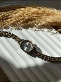 Resim QUARTZ Vintage Tasarım Kadın Kol Saati Retro Model Minimal Boncuk Gold- Gümüş Zincir Kordon 