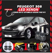 Resim Peugeot 308 2008-2012 Uzun Far Uyumlu Şimşek Etkili Led Xenon Premium Series H1 