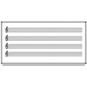 Resim 120X140 Müzik Çizgili Beyaz Laminat Yazı Tahtası 
