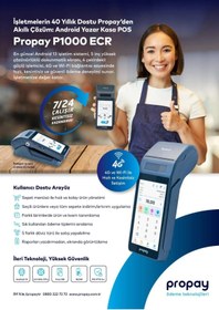 Resim propay P1000 Ecr Android Yazarkasa Pos 4g ve Wifi (Kurulup Kargoya Verilir 