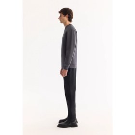 Resim AVVA Erkek Antrasit Bisiklet Yaka Pamuklu Bi-Stretch Regular Fit Sweatshirt A52Y1271 