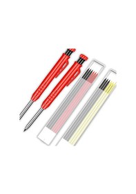 Resim Adet Mekanik Marangoz Kalemleri Ve 12 Adet Yedekler Katı Marangoz Kalemleri Mekanik Kurşun Kalem İşaretleyici İşaretleme Aracı 