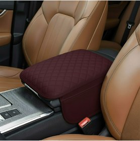 Resim Microcase Araç Merkezi Konsol Kapağı Capitone Deri Araç Kol Dayama Yastığı Depolama Cepli - BORDO AL5395 