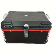 Resim 67.99L Büyük Kapasiteli Motosiklet Kask Saklama Kutusu, Off-Road Motosiklet Bagaj Organizatörü, Çıkarılabilir Modifikasyon Plastik Taban, Reflektif Şerit ve Montaj Aksesuarları 