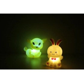 Resim Işık Kasabası Tavşan Ve Geyik Led Masa Lambası Ceylan Ve Tavşan Konsepti 