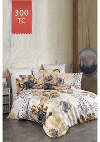 Resim Varol Royal Saten 300tc Nevresim Takımı Çift Nevresimli Family Size - Victoria Çok Renkli 