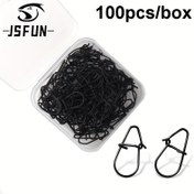Resim JSFUN 100parça/kutu Yüksek Mukavemetli Olta Makarası, Paslanmaz Çelik Olta Varil Swivel Lure Bağlantısı, Olta Aksesuarları 