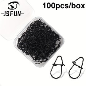 Resim JSFUN 100parça/kutu Yüksek Mukavemetli Olta Makarası, Paslanmaz Çelik Olta Varil Swivel Lure Bağlantısı, Olta Aksesuarları 
