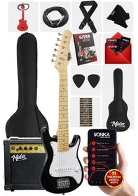 Resim Midex Ceg-30wb 4-6 Yaş Çocuklar İçin Amfili Full 1/4 30 İnç Elektro Gitar Seti White Black 