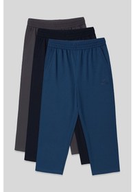 Resim Tommylife Standart Fit 3lü Paket Koyu Gri-lacivert-parlament Erkek Kapri - 83102 Lacivert - Gri 