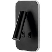 Resim Dekoratif Yatak Başı Okuma Lambası 13 Watt Gün Işığı Çift Kademeli Baş Ucu Kitap Okuma Lambası Tuvalu LED Aplik Gece Lambası (Siyah) 