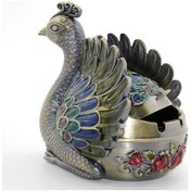 Resim Metal Tavuskuşu Figürü Küllük 