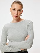 Resim Fitilli Basic Body Uzun Kollu Bisiklet Yaka Pamuklu 