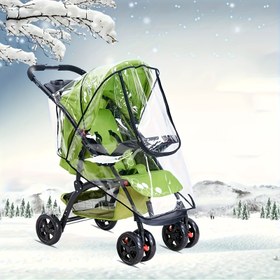 Resim Bebek Arabası Yağmur Kapağı, Evrensel Bebek Arabası Aksesuarı, Su Geçirmez, Rüzgar Geçirmez, Toz ve Kar Geçirmez, Bebek Seyahat Açık Hava Hava Koruması 