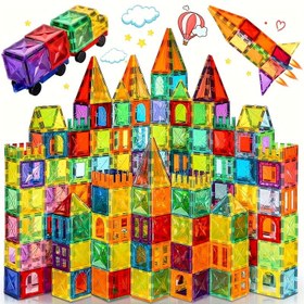 Resim 50/60/100/110 Adet DIY Manyetik Yapı Taşları, Manyetik Bloklar, Eğitici Puzzle Oyuncaklar, Uzay Temalı Mantık Oyunu, Erkek ve Kız Çocuklarına Doğum Günü Hediyesi, Okula Dönüş Hediyeleri 