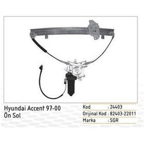 Resim Cam Mekanizması Ön 12v Motorlu Hyundaı Accent 1997-2000 Sol N11.6415 