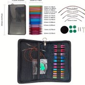 Resim 12 Çift/Çözümlü Örgü Kazak İğneleri Renkli Alüminyum Ayrılabilir Dairesel İğneler 5.5cm Mini Değiştirilebilir Dairesel İğne Seti 