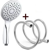Resim Tema Slim El Duş Başlığı + Kromajlı Lüks Spiral 